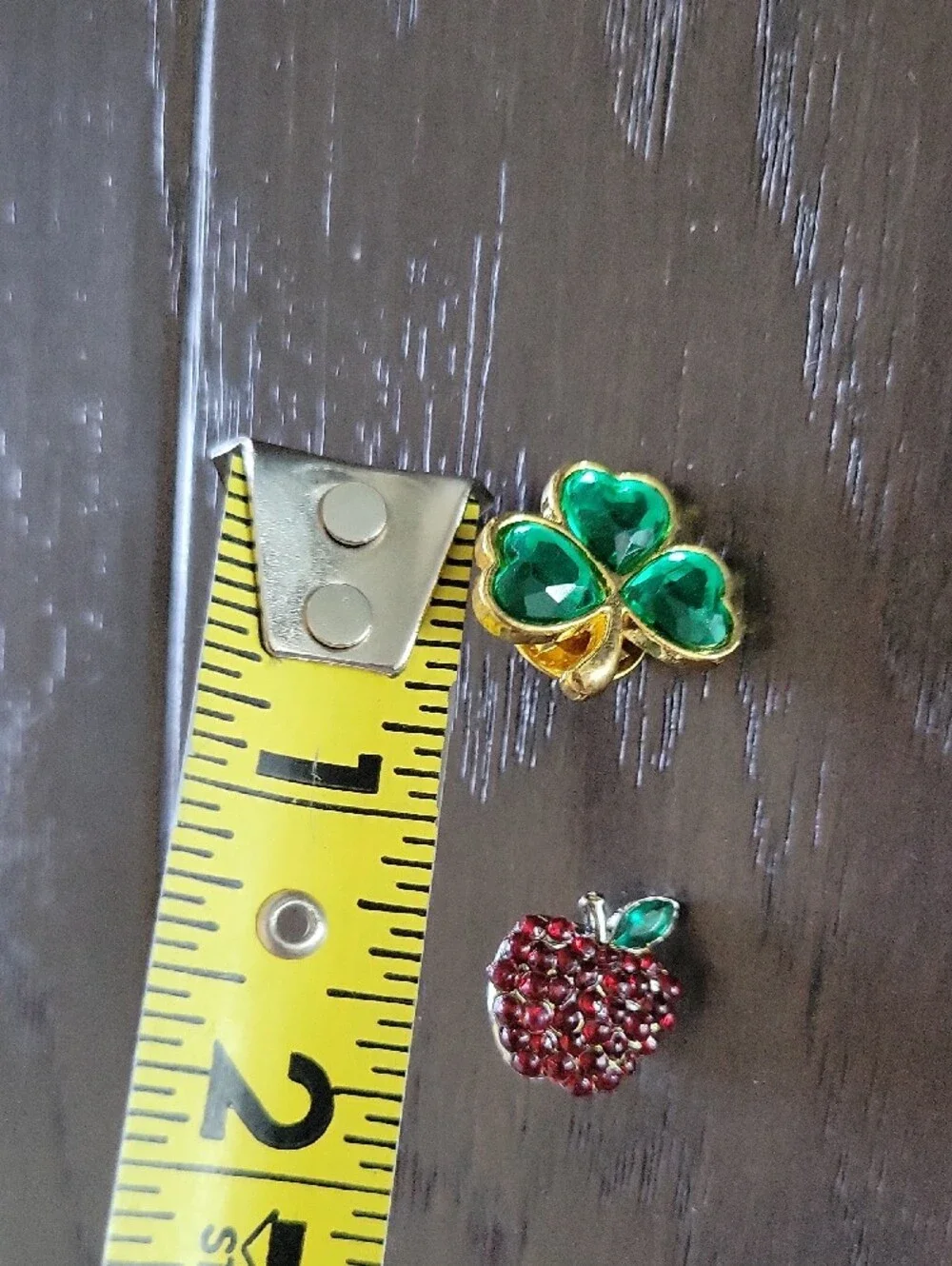 Assorted Enamel Pin Lot - Red Apple, American Flag, Clover & Berry